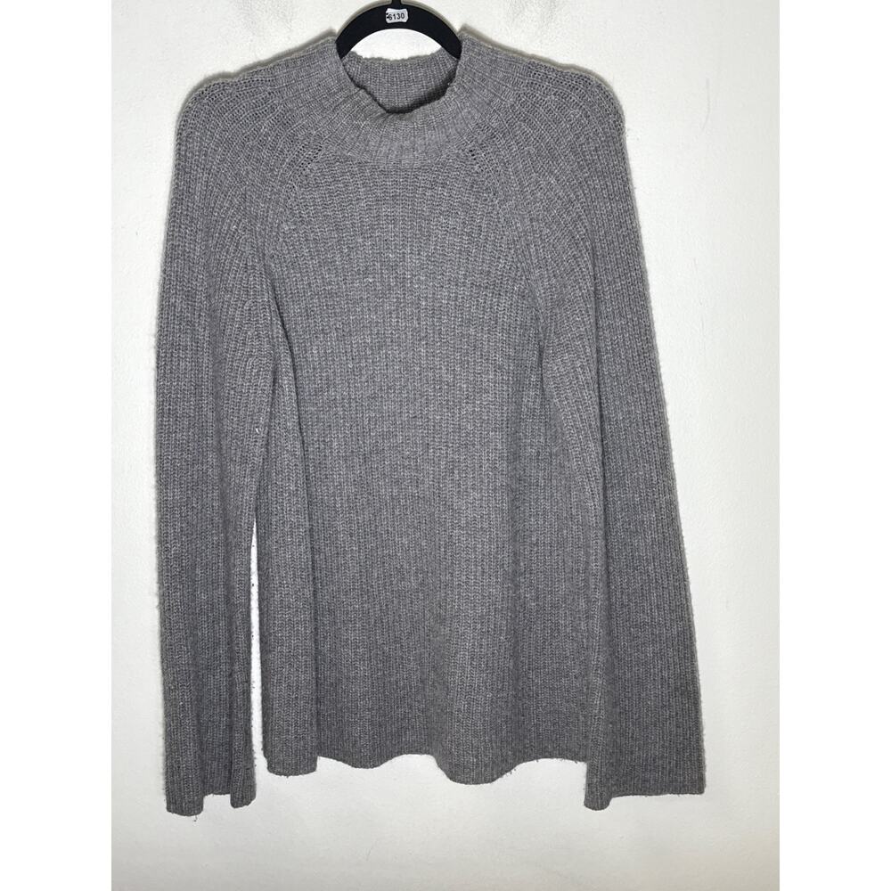 360CASHMERE Gray Long Sleeve Knit Cashmere Sweater Sz M